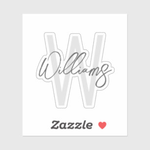 Moderne Manuscript Gepersonaliseerd Monogram en Na Sticker