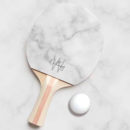 Moderne Manuscript Gepersonaliseerd Monogram en Na Tafeltennisbatje
