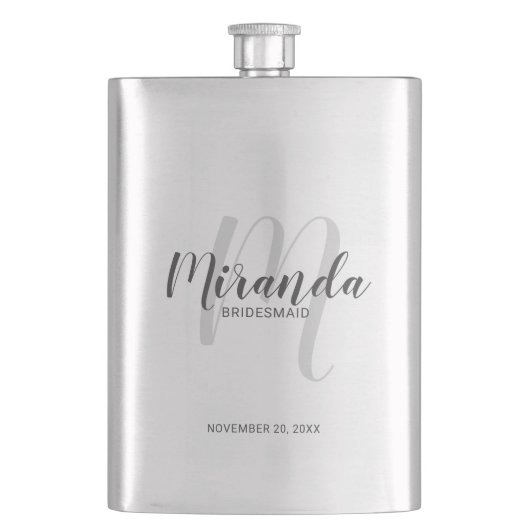 Moderne Manuscript Gepersonaliseerde Bridesmaid Flacon (Voorkant)