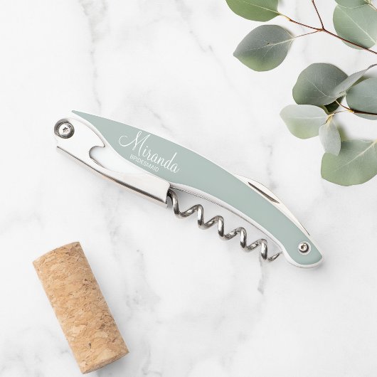 Moderne Manuscript Gepersonaliseerde Bridesmaid Kurkentrekker