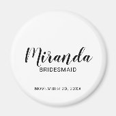 Moderne Manuscript Gepersonaliseerde Bridesmaid Magneet (Voorkant)