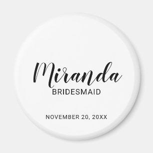 Moderne Manuscript Gepersonaliseerde Bridesmaid Magneet