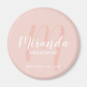 Moderne Manuscript Gepersonaliseerde Bridesmaid Magneet (Voorkant)