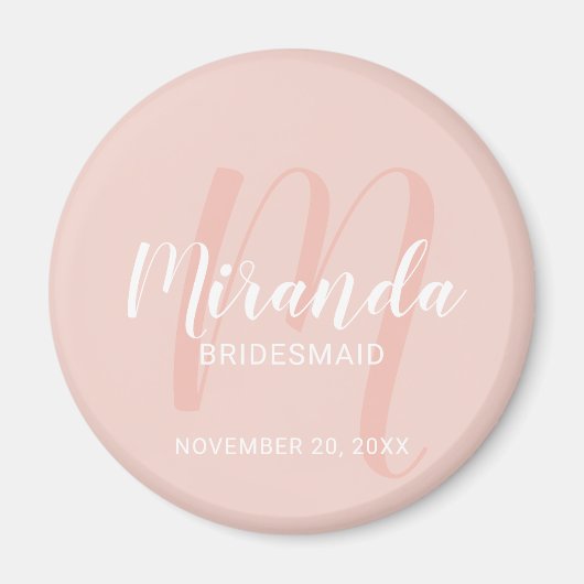 Moderne Manuscript Gepersonaliseerde Bridesmaid Magneet (Voorkant)