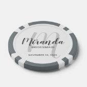 Moderne Manuscript Gepersonaliseerde Bridesmaid Poker Chips (Enkel)