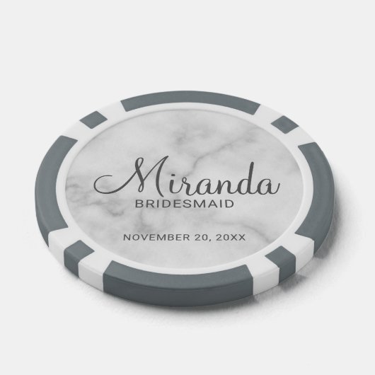 Moderne Manuscript Gepersonaliseerde Bridesmaid Poker Chips (Enkel)