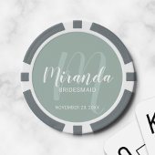 Moderne Manuscript Gepersonaliseerde Bridesmaid Poker Chips