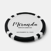 Moderne Manuscript Gepersonaliseerde Bridesmaid Poker Chips (Enkel)