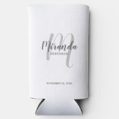 Moderne Manuscript Gepersonaliseerde Bridesmaid Seltzer Blikjeskoeler (Voorkant)