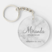 Moderne Manuscript Gepersonaliseerde Bridesmaid Sleutelhanger (Voorkant)