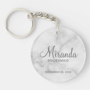 Moderne Manuscript Gepersonaliseerde Bridesmaid Sleutelhanger