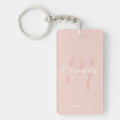 Moderne Manuscript Gepersonaliseerde Bridesmaid Sleutelhanger (Voorkant)