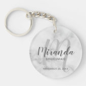 Moderne Manuscript Gepersonaliseerde Bridesmaid Sleutelhanger (Voorkant)