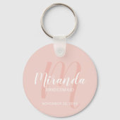 Moderne Manuscript Gepersonaliseerde Bridesmaid Sleutelhanger (Voorkant)
