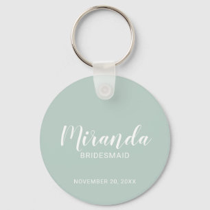 Moderne Manuscript Gepersonaliseerde Bridesmaid Sleutelhanger