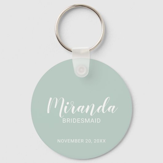 Moderne Manuscript Gepersonaliseerde Bridesmaid Sleutelhanger (Voorkant)