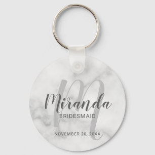 Moderne Manuscript Gepersonaliseerde Bridesmaid Sleutelhanger
