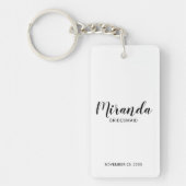 Moderne Manuscript Gepersonaliseerde Bridesmaid Sleutelhanger (Voorkant)