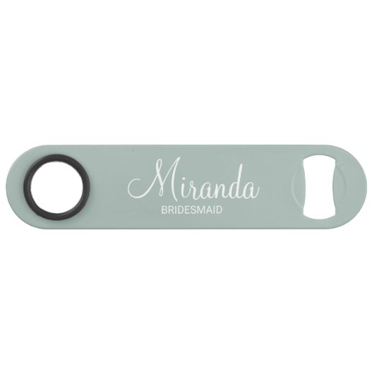 Moderne Manuscript Gepersonaliseerde Bridesmaid Speed Flessenopener (Voorkant (Horizontaal))