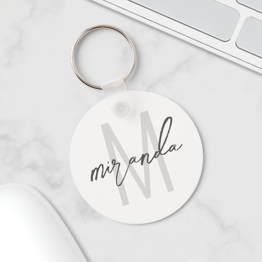 Moderne Manuscript Gepersonaliseerde Monogram en d Sleutelhanger