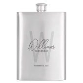 Moderne Manuscript Gepersonaliseerde Naam Groomsma Flacon (Voorkant)