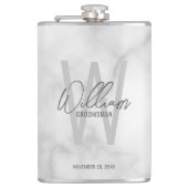 Moderne Manuscript Gepersonaliseerde Naam Groomsma Heupfles (Voorkant)