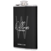 Moderne Manuscript Gepersonaliseerde Naam Groomsma Heupfles (Links)