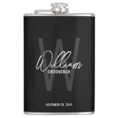 Moderne Manuscript Gepersonaliseerde Naam Groomsma Heupfles (Voorkant)