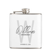 Moderne Manuscript Gepersonaliseerde Naam Groomsma Heupfles (Voorkant)