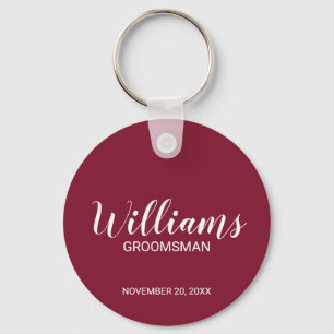 Moderne Manuscript Gepersonaliseerde Naam Groomsma Sleutelhanger