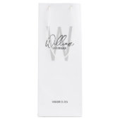 Moderne Manuscript Gepersonaliseerde Naam Groomsma Wijn Cadeautas (Voorkant)