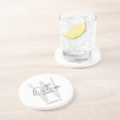 Moderne Manuscript Gepersonaliseerde Naam Groomsma Zandsteen Onderzetter (Zijkant)