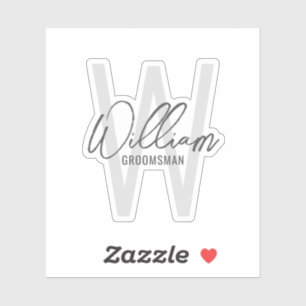 Moderne Manuscript Gepersonaliseerde Naam Groomsme Sticker