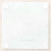 Moderne Manuscript Gepersonaliseerde Naam Witte Ma Glazen Onderzetter (Achterkant)