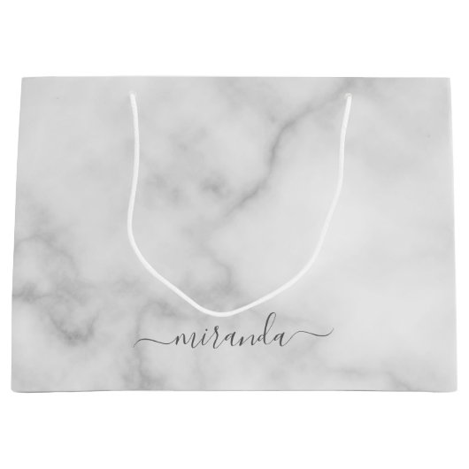 Moderne Manuscript Gepersonaliseerde Naam Witte Ma Groot Cadeauzakje (Voorkant)