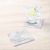 Moderne Manuscript Gepersonaliseerde Naam Witte Ma Kartonnen Onderzetters (Insitu)