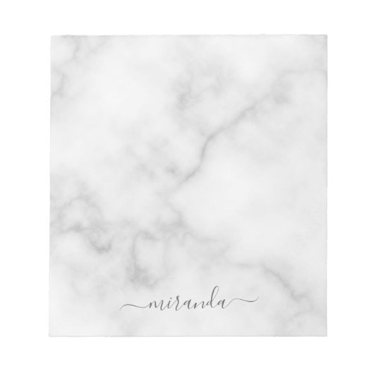 Moderne Manuscript Gepersonaliseerde Naam Witte Ma Notitieblok (Voorkant)