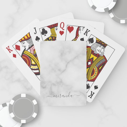 Moderne Manuscript Gepersonaliseerde Naam Witte Ma Pokerkaarten