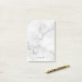 Moderne Manuscript Gepersonaliseerde Naam Witte Ma Post-it® Notes (Op bureau)