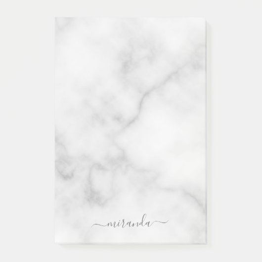 Moderne Manuscript Gepersonaliseerde Naam Witte Ma Post-it® Notes (Voorkant)