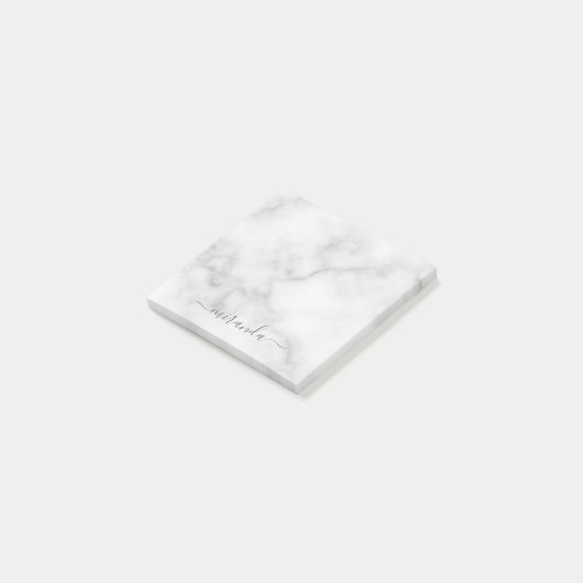 Moderne Manuscript Gepersonaliseerde Naam Witte Ma Post-it® Notes (Schuin)