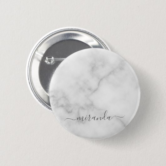 Moderne Manuscript Gepersonaliseerde Naam Witte Ma Ronde Button 5,7 Cm (Voorkant /achterkant)