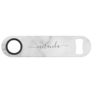 Moderne Manuscript Gepersonaliseerde Naam Witte Ma Speed Flessenopener