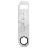 Moderne Manuscript Gepersonaliseerde Naam Witte Ma Speed Flessenopener (Voorkant)