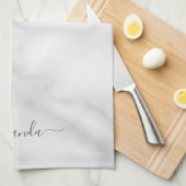 Moderne Manuscript Gepersonaliseerde Naam Witte Ma Theedoek (Quarter Fold)