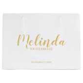 Moderne Manuscript Gold Aangepaste Bridesmaids Groot Cadeauzakje (Voorkant)