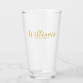 Moderne Manuscript Gold Persoonlijke Groomsmen Glas (Voorkant)