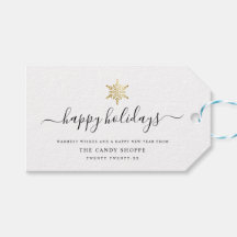 Moderne Manuscript Gold Snowflake Business Holiday
