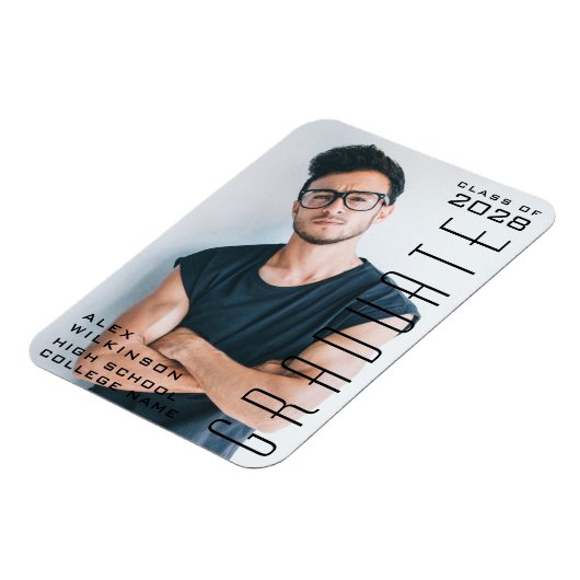 Moderne Manuscript Guy Trendy Afstuderen Foto Magneet (Linkerzijde)