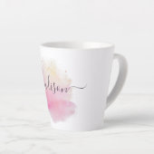 Moderne Manuscript Handtekening Typografie Naam Latte Mok (Rechterhoek)